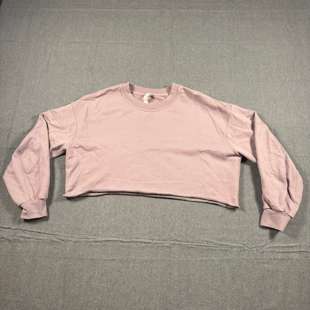 Lululemon LA All Yours Cut Off Crop Crew Sweatshirt Pink Dusk 6 French Terry